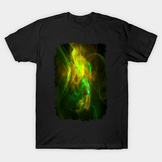 Alien Code 2 Yellow Green T-Shirt by christopherjohnson